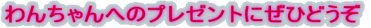 わんちゃんへのプレゼントにぜひどうぞ